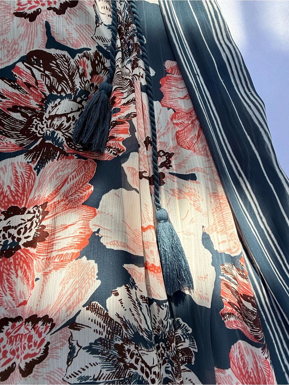 Abercrombie Floral Striped Boho Maxi Dress Small Green - Picture 6 of 10
